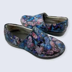 Alegria Lauryn Feather Blue Pink Hook & Loop Strap Comfort Clog Lau-885 39 9